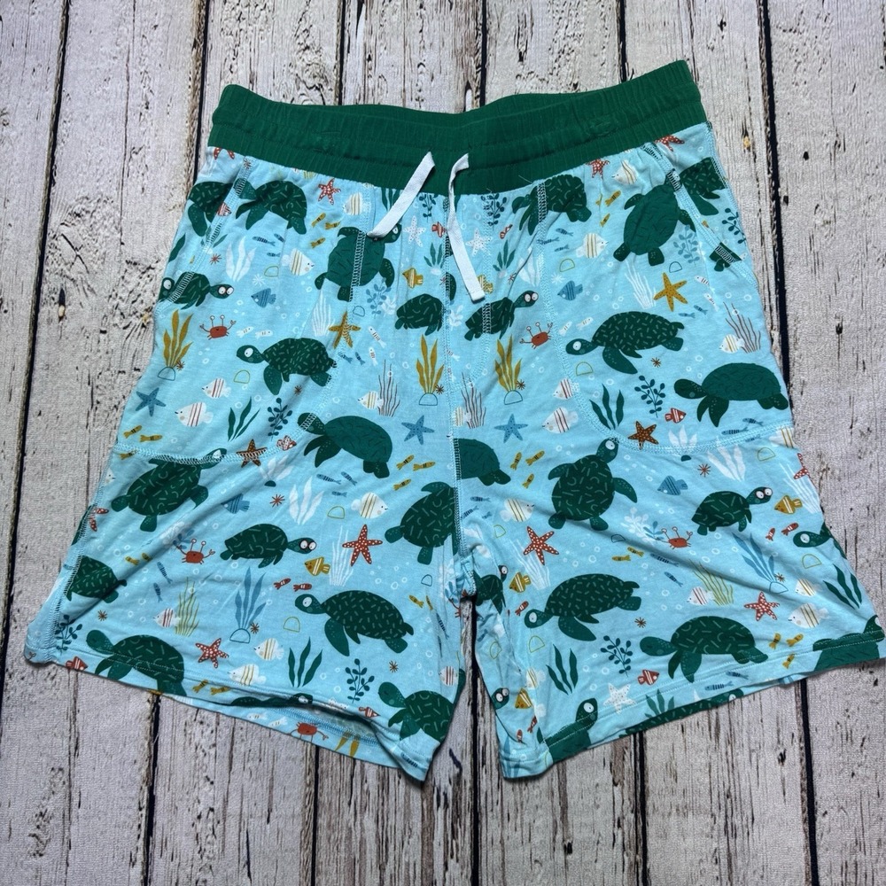 Little Sleepies Turtle Sea Print Pajama Lounge Sleep Shorts Medium Men's Unisex